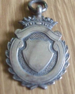 1923 Solid Sterling Silver Football Fob Medal photo