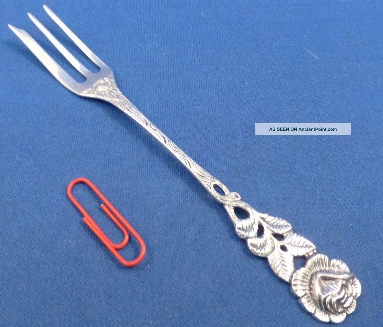 830 Sterling Antiko Figural Rose Seafood/condiment Fork (s) Other photo