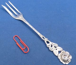 830 Sterling Antiko Figural Rose Seafood/condiment Fork (s) photo