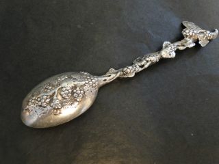 Rare Tea Spoon Cast Wine Sterling Silver Unmarked Made Circa 1750 photo