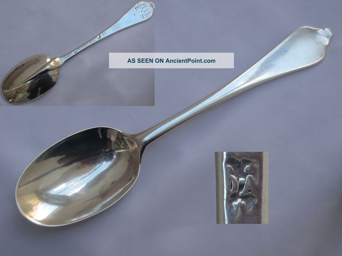 Rare William Iii 1697 English Sterling Silver Tablespoon Issac Davenport London. Other photo