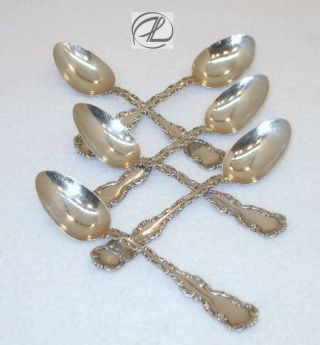 Spoons Sterling Silver Antique Whiting Sterling Small Demitasse Set Six Louis Xv photo