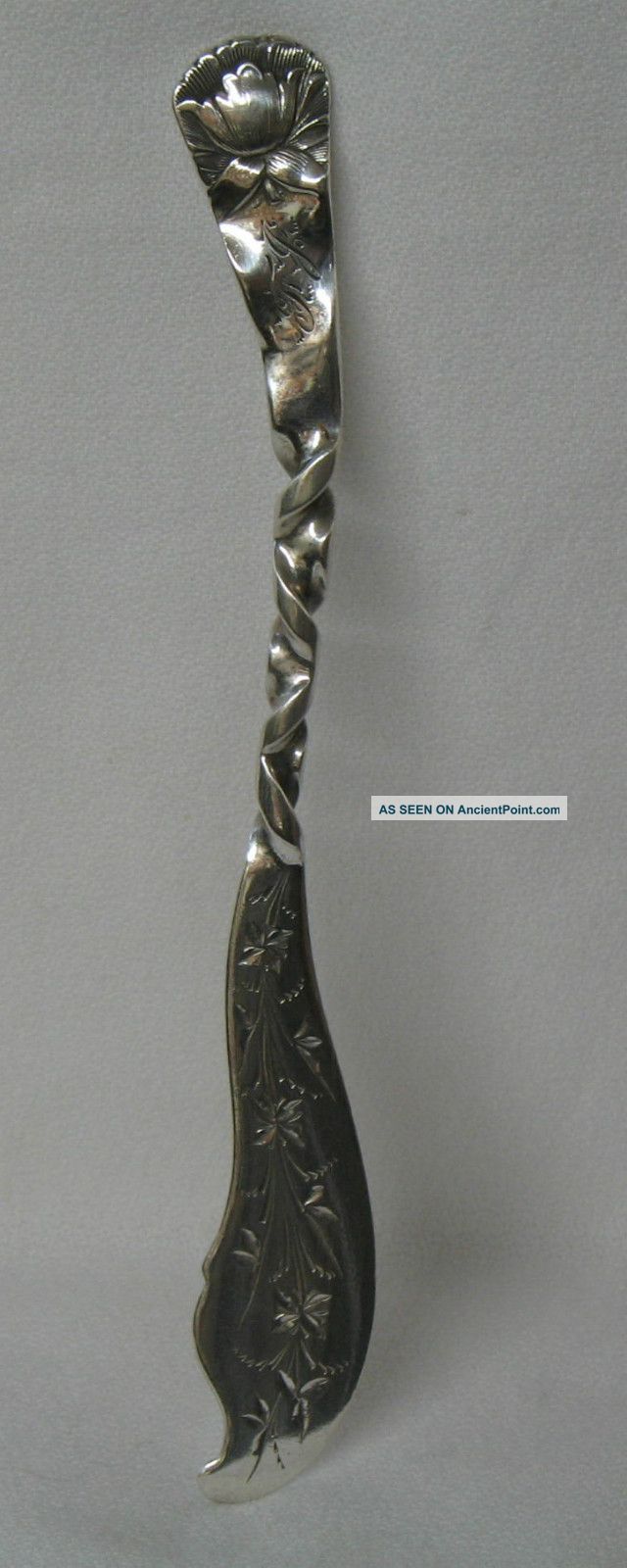 Whiting Peony No.  26 Sterling Silver Master Butter Knife Bright Cut Engraved Other photo