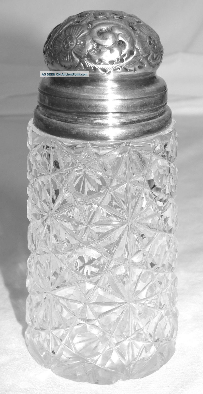 Ornate Antique Sterling Silver/glass Sugar Caster/shaker 1907,  Talc Powder Jar? Other photo