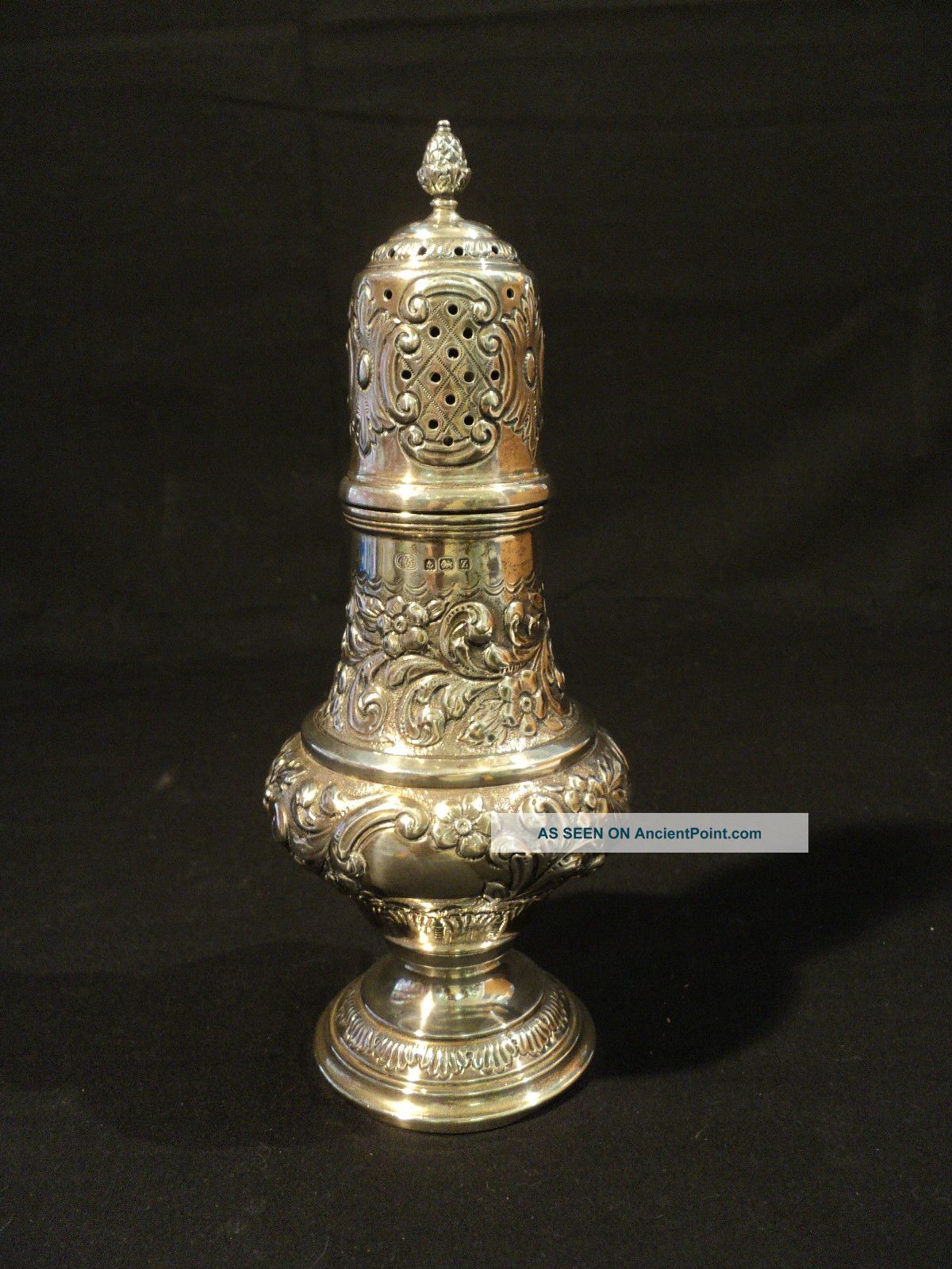 Fabulous English Sterling Silver Repousse Sugar Shaker / Muffineer Other photo