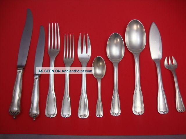 Choiseul Puiforcat French Sterling Silver Dinner Flatware Set Service 66 Pcs Other photo