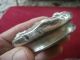 Antq Art Nouveau Sterling Lid Cut Glass Powder Jar Nouveau Lady Flowing Hair Other photo 2