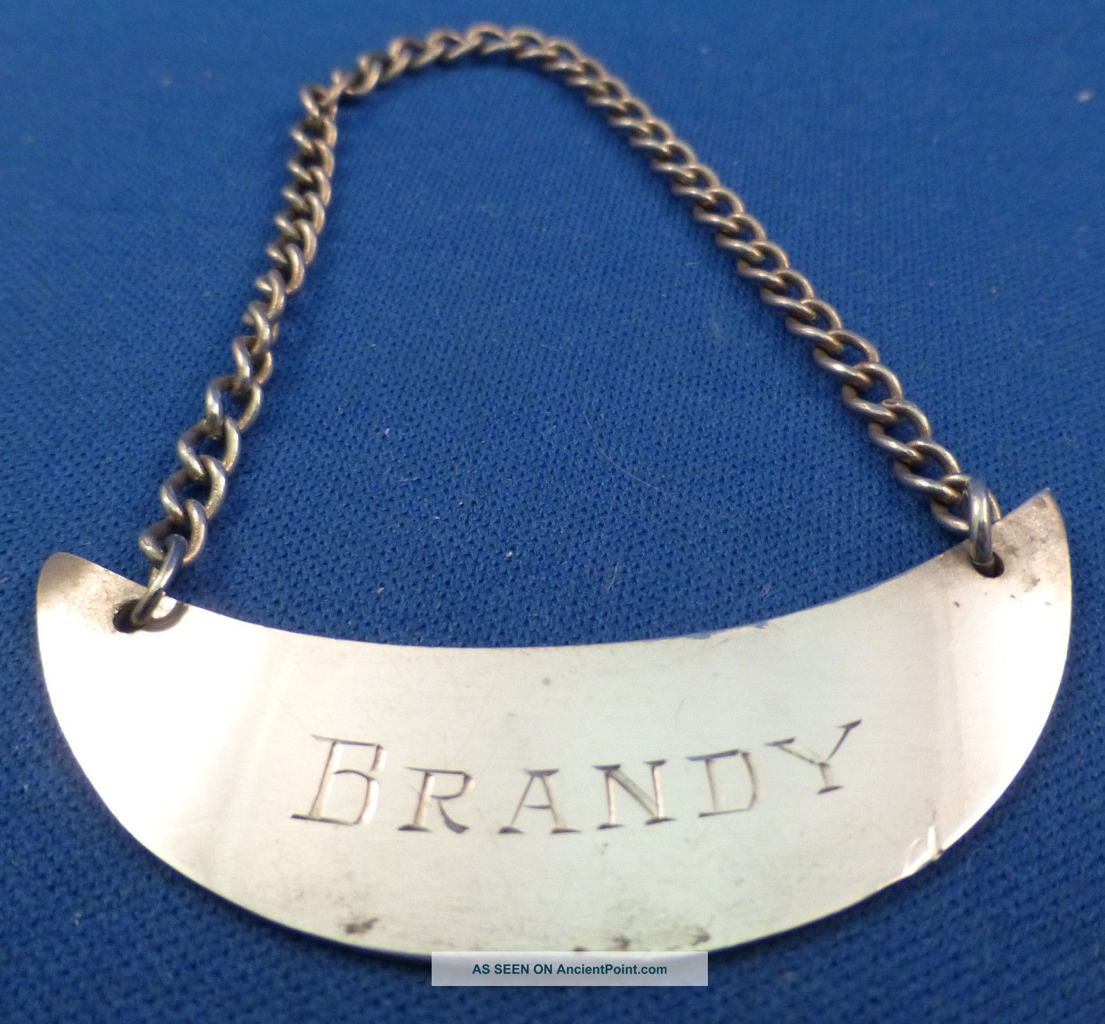 Brandy Sterling Crescent Shaped Liquor Label Other photo