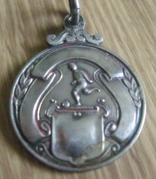 1919 Solid Sterling Silver Football Fob Medal photo