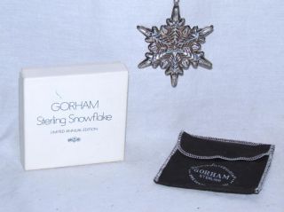 Gorham Sterling Silver 1972 Annual Snowflake Ornament With Box And Pouch photo