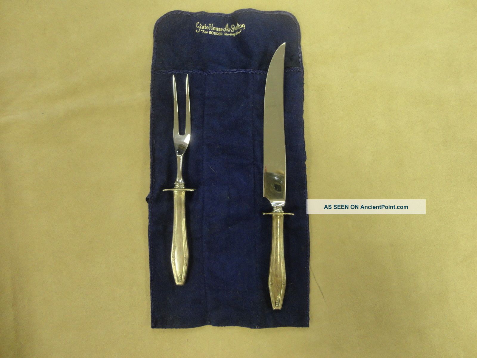 Statehouse Sterling Silver Carving Set Knife & Fork Other photo