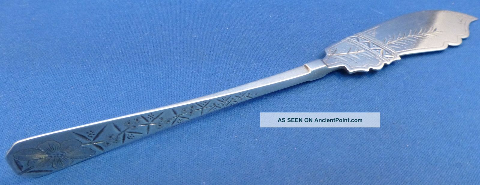 W.  Faber & Sons Etched Twist Handle Sterling Master Butter Spreader Other photo