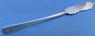 W.  Faber & Sons Etched Twist Handle Sterling Master Butter Spreader photo