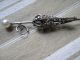 Antique Brooch/pendant Silver Tone Art Deco Umbrella And Imitation Pearl Other photo 1