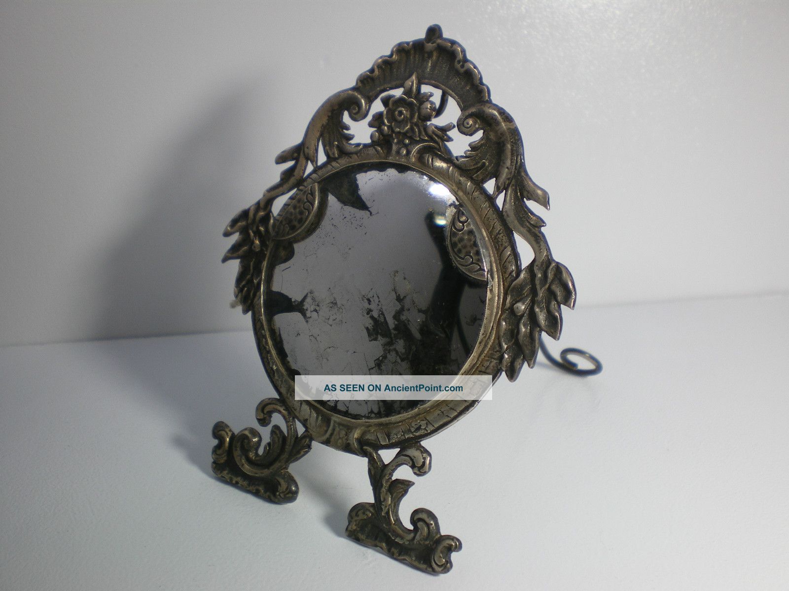 Antique Sterling Miniature Standing Mirror Other photo