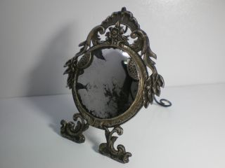 Antique Sterling Miniature Standing Mirror photo