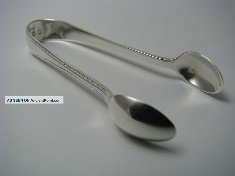 British Solid Sterling Silver Sugar Tongs By Barker Bros Birmingham England 1935 Other photo