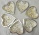 Antique Stieff Sterling Slver Repousse Rose Heart Shaped Pin Nut Dishes Set 6 Other photo 1