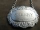 English Wine Label For Sherry Sterling Silver Made In Birmingham 1985 Other photo 1