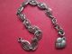 Antique Bracelet Silver Tone Filigre And Little Heart Other photo 1
