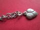 Antique Bracelet Silver Tone Filigre And Little Heart Other photo 2