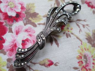 Antique Brooch Silver Art Deco Marcisite photo