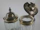 Antique Engraved Silverplate & Glass 3 - Part Footed Cruet Server Other photo 10
