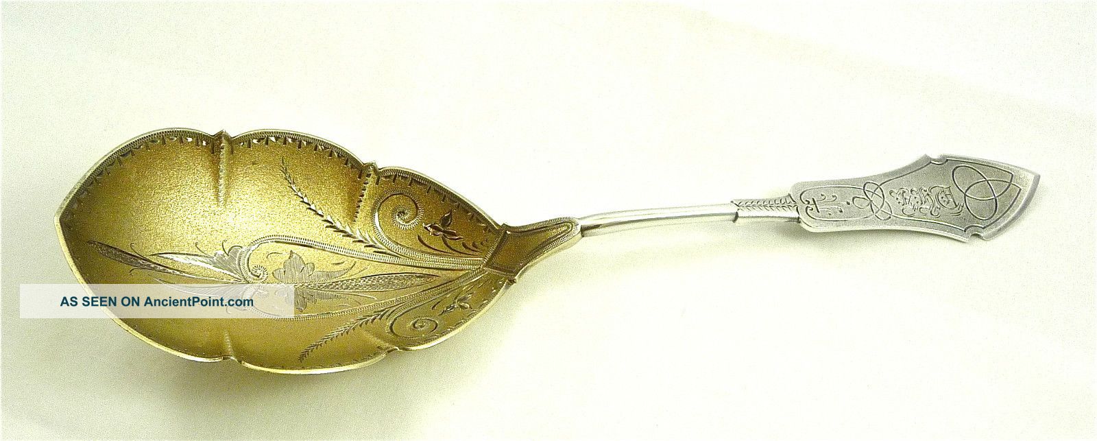 Antique Wood & Hughes Sterling Silver Serving Spoon 1873 Other photo