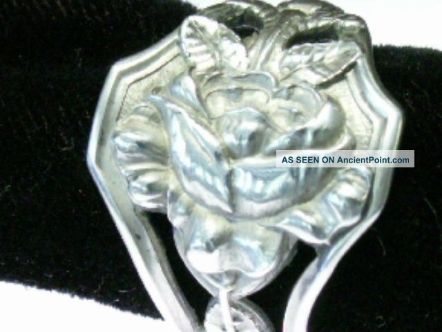 Saart Rose Sterling Spoon Ring Pierced Sz 7 - 11 Crisp Other photo