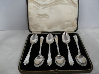 Six Boxed Solid Silver Teaspoons,  1937 photo