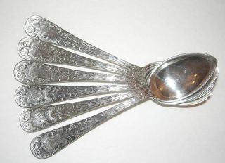6 Sterling Silver Mauser Sheraton Grapefruit Spoons photo