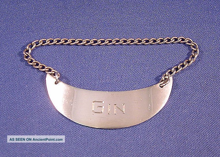 Gin Sterling Liquor Label Crescent Shaped Other photo