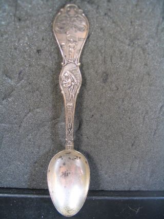 Sterling Vintage Iowa 1904 Indian Souvenir Spoon photo