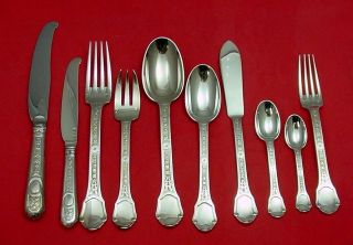 Versailles By Tetard Freres French Sterling Silver Flatware Set Service 137pcs photo