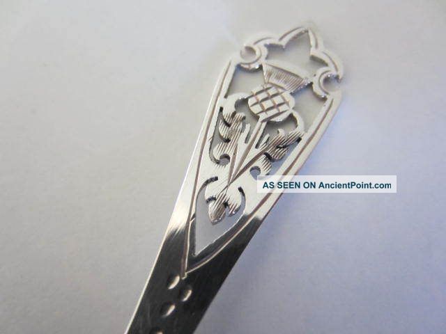 Sterling Silver Scottish Thistle Jam Spoon. . .  Edinburgh 1971. . . Other photo
