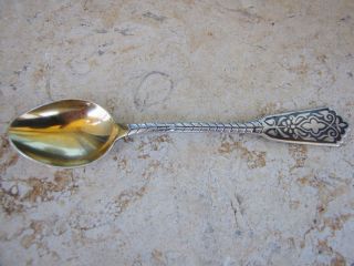Russian Old Niello Gilt Silver 875 Tea Spoon Caucasus photo