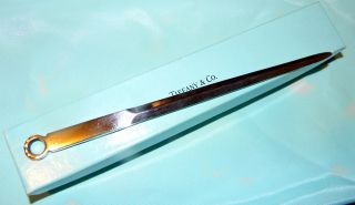 Vintage Heavy Tiffany & Co Makers Sterling Letter Opener & Box photo