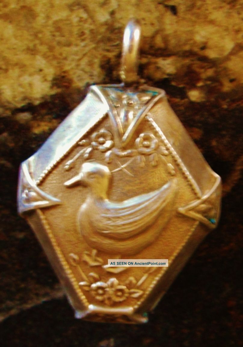 Antique Sterling Silver Baby Rattle (duck) Other photo