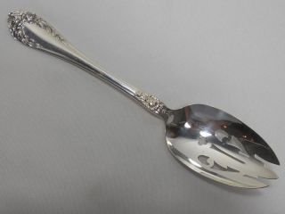 Northumbria Silver Normandy Rose Sterling Pierced Tablespoon (serving Spoon) photo