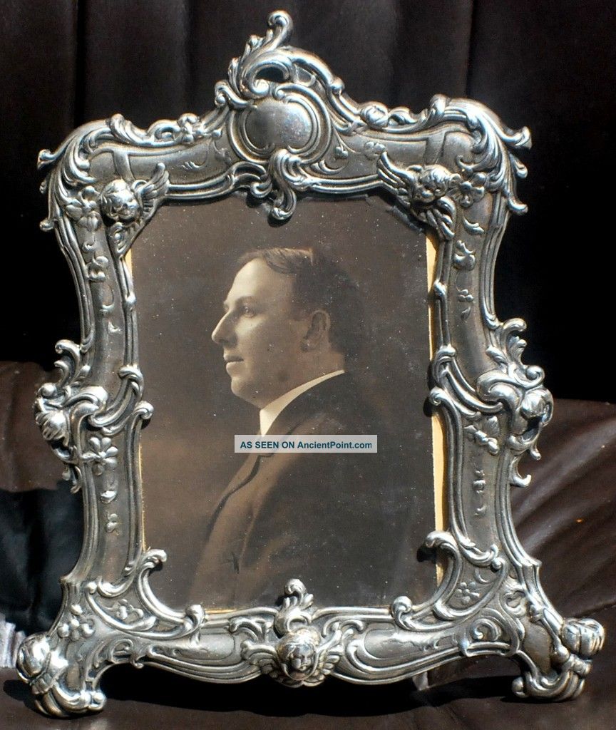 Antique Sterling Silver Ornate Frame W/ Cherub,  Gorham Other photo