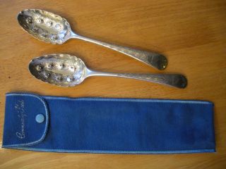 2 Georgian Sterling Silver Spoons London 1784 photo