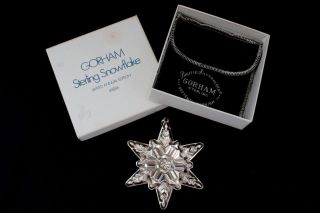 Gorham Sterling Silver Christmas Snowflake Ornament 1970 photo