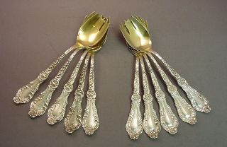 Crystal - Frank Smith 10 Sterling Ice Cream Forks photo
