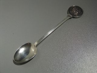 English Sterling Silver Pug Dog Club Souvenir Spoon,  1893 photo
