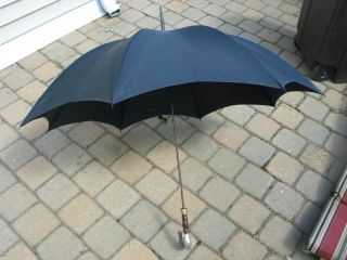 Vintage Umbrella,  Silver Handle,  Sterling Umbrella Handle,  Umbrella photo