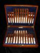 Large 24 Piece Oak Cased Service 12 Mother Pearl Handle Silverplate Knives/forks Other photo 7