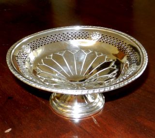 Antique Vintage Elegant Crown Weighted Sterling Silver Compote Dish photo
