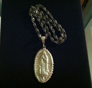Sterling Silver Virgin Mary Pendant Charm 26 