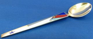 A.  Michelsen Denmark Sterling & Enameled Collector Spoon - July 1958 photo