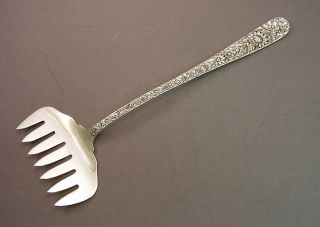 Repousse - Kirk Sterling Bacon Serving Fork photo